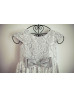Cap Sleeves Ivory Lace Gray Lining Lovely Flower Girl Dress